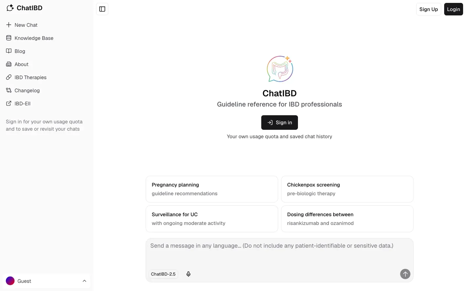 ChatIBD screenshot